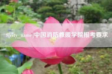 廊坊中国消防救援学院报考要求
