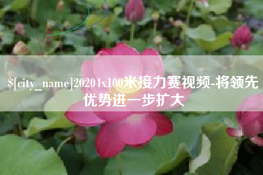 廊坊20204x100米接力赛视频-将领先优势进一步扩大