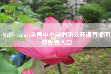 廊坊全国中小学消防公开课直播回放观看入口