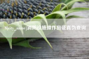 廊坊消防设施操作员证真伪查询