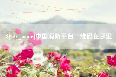 廊坊中国消防平台二维码在哪里