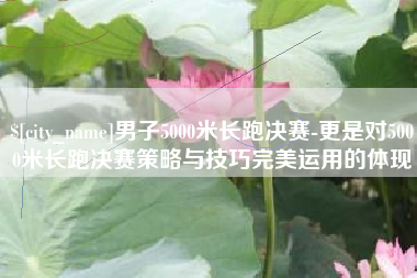 廊坊男子5000米长跑决赛-更是对5000米长跑决赛策略与技巧完美运用的体现