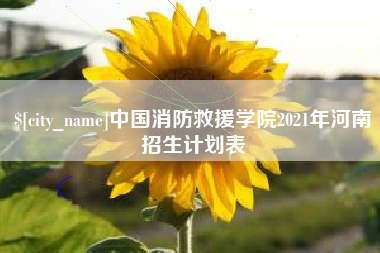 廊坊中国消防救援学院2021年河南招生计划表