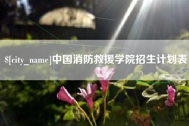 廊坊中国消防救援学院招生计划表